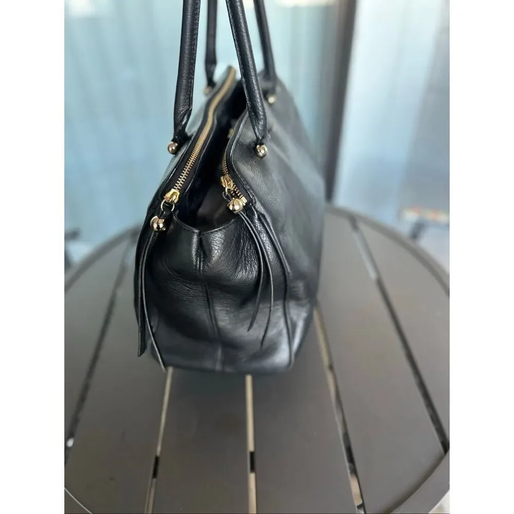 Kate Spade NY Textured Black Leather Satchel